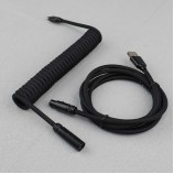 MINI XLRDurable Nylon Braided Double Sleeve USB Type C Aviation Connector Mechanical Gaming Keyboard Coiled Cable